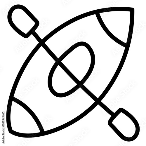 A linear design icon of rowing boat, canoe vector 