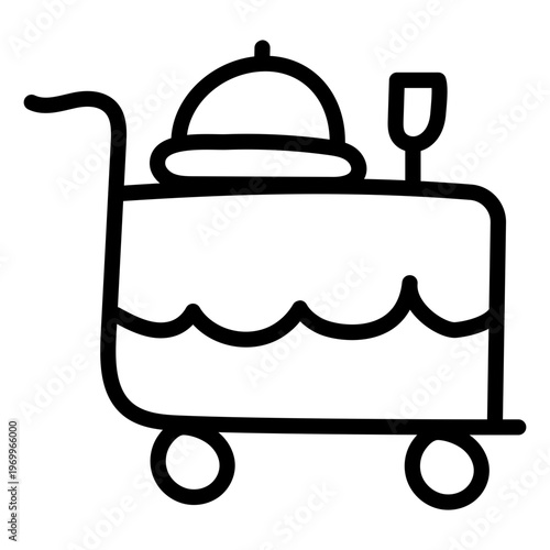 A perfect design icon of hotel trolley 