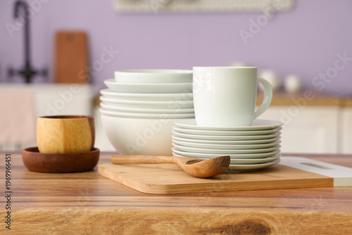 Clean plates, bowls and cut...