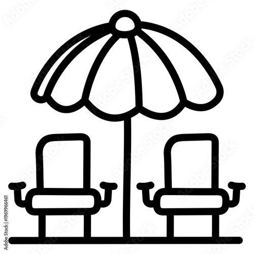 Modern design icon of sunbed 