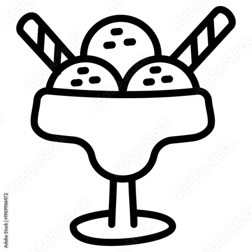 A yummy icon of ice cream cup