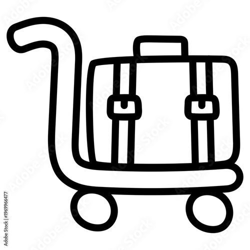 A perfect design icon of hotel trolley 