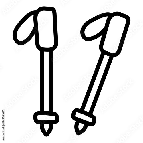 A unique design icon of ski poles