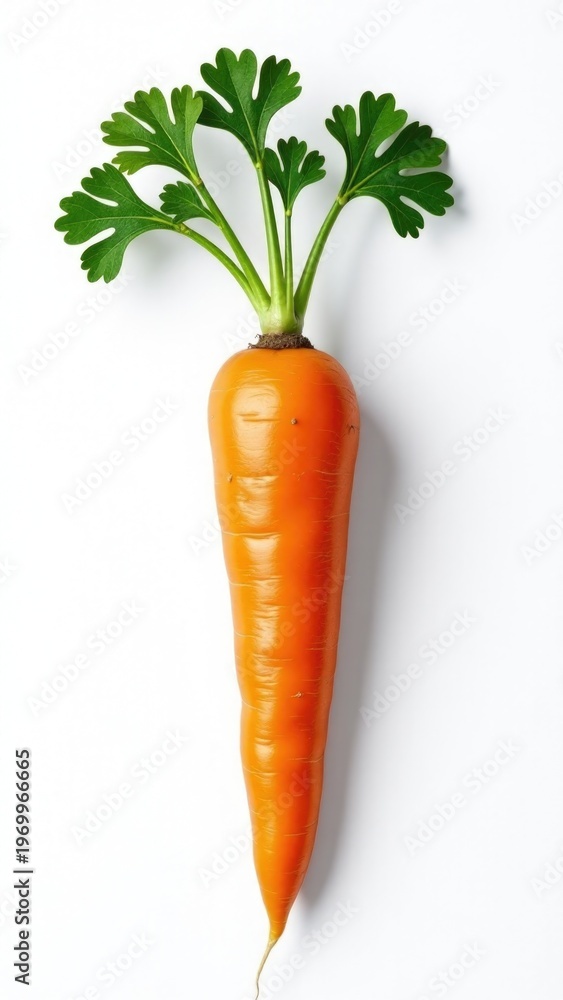 custom made wallpaper toronto digitalA single carrot with a green leaf on top, isolated on a white background