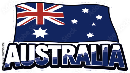 Australia Flag with Text Bold Aussie Pride Design