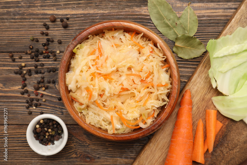 Delicious sauerkraut in bow...