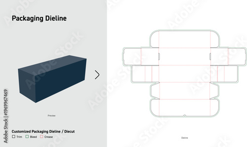 Reverse Tuck End Box Packaging Dieline Template
