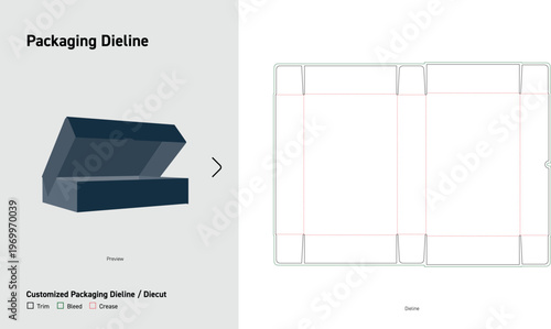 Roll End Tuck Front Mailer Box Packaging Dieline Template