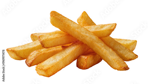 Canvastavla Golden crispy potato fries arranged in a pile, showing texture and detail