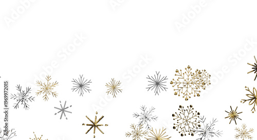 Festive snowflakes in silve...