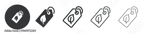 Eco-Friendly Product Tag thin line and solid icon. Multi series icon. Web minimal icon
