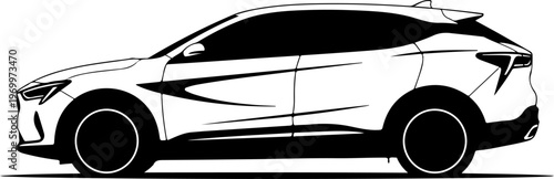 Black taxi car, vector silhouette, modern sedan, transportation icon