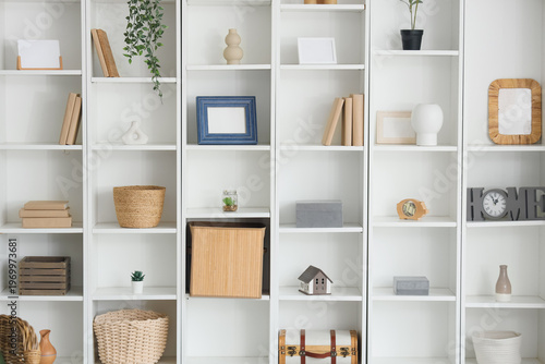 Big shelving unit with diff...