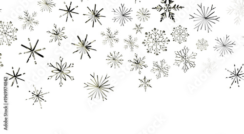 Abstract snowflakes on whit...