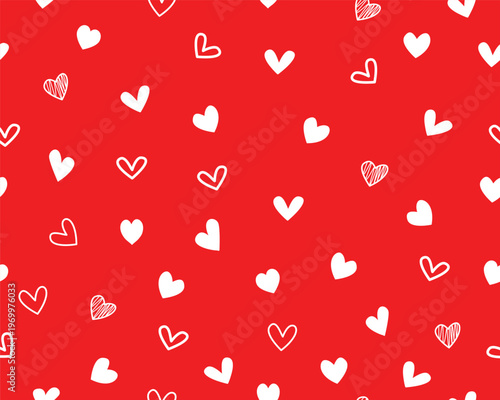seamless pattern with hearts red heart