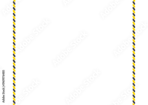 警告や注意、禁止などのためのフレーム背景、左右にトラ柄のロープの飾り