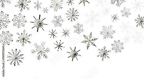 Elegant hand-drawn snowflak...