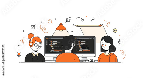 Software dev team code app tech work lab pro desk job pc ui art site