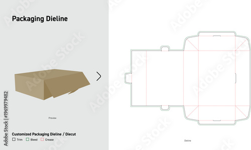 Tuck Top Front Lock Tab Box Packaging Dieline Die Cut Template