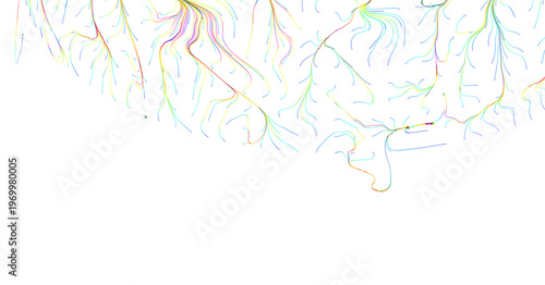 Abstract colorful graphic of a network design on a white background. This image is perfect for backgrounds and designs.