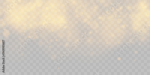Golden sparkle dust floats with glowing particles. Abstract shimmer adds luxury visual depth. Perfect design element for luxury backgrounds and banners. Vector
