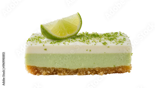 Canvastavla Lime key lime pie slice, garnished with lime wedge and green zest