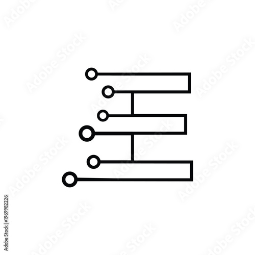Modern E logo with digital circuit lines, tech style, clean geometric vector design.