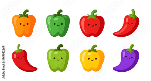 capsicum collection illustration, chili set illustration, pepper assortment illustration, vegetable collection illustration, food set illustration, fresh vegetable illustration, organic vegetable illu