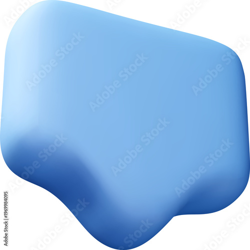 Blue 3d icon of speech bubble.