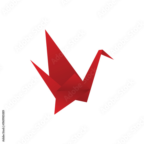 Japanese origami swan paper folding background