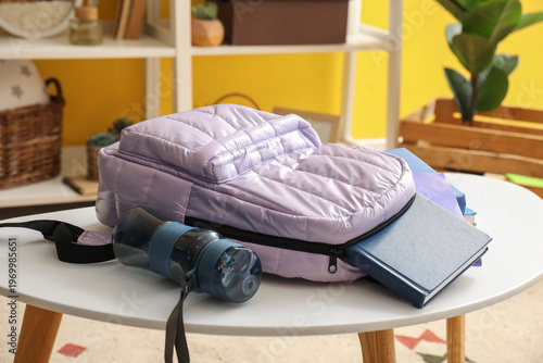 School backpack with books ...