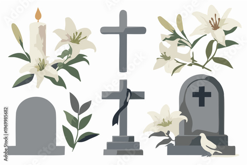A set vector illustration memorial