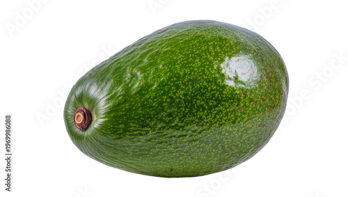 Фотография Ripe pear-shaped avocado displaying dark green skin speckled with tiny light spo