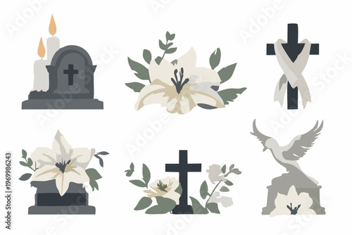 A set vector illustration memorial