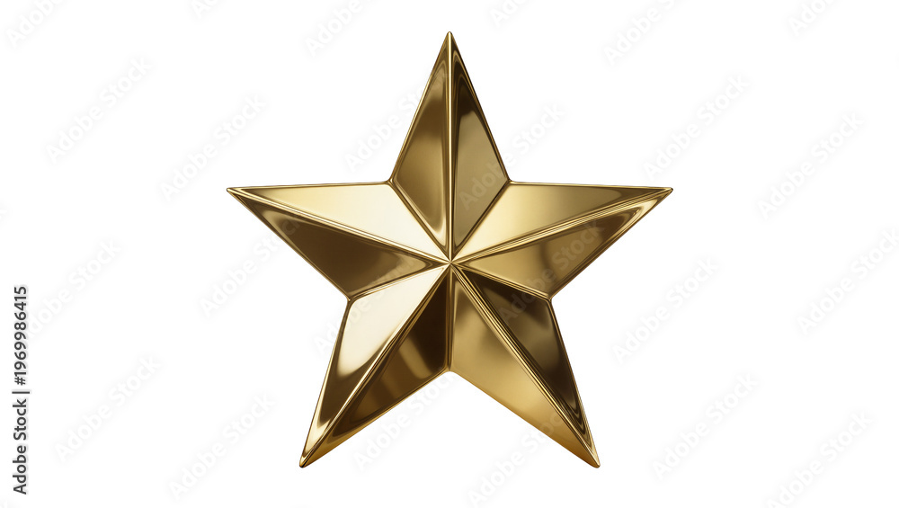 Obraz premium Shiny golden star shape, reflecting light with sharp points and smooth surface