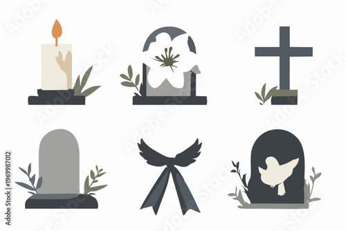 A set vector illustration memorial