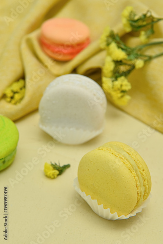 Sweet macaroons and beautif...