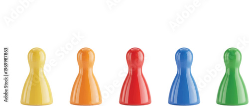 Colorful leasure board game pawn, with white tonespng