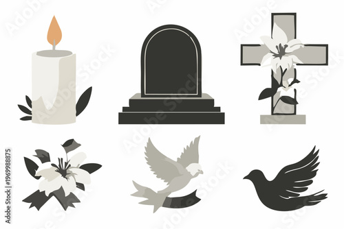 A set vector illustration memorial