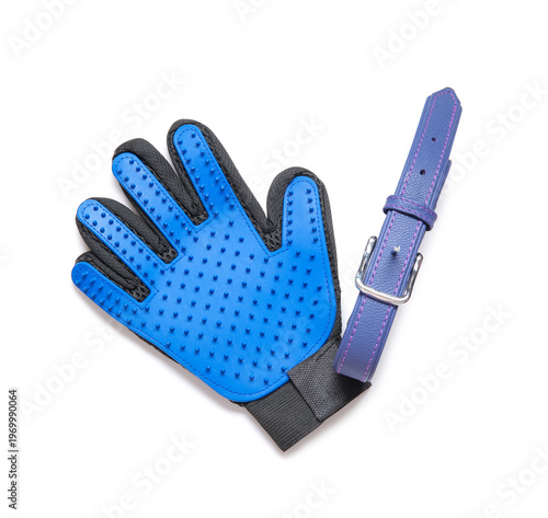 Pet collar and grooming glo...