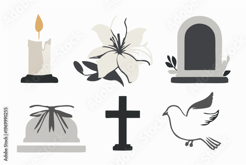 A set vector illustration memorial
