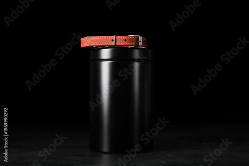 Mortuary urn and dog collar...