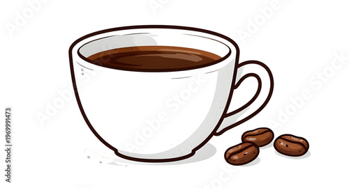 coffee cup illustration, coffee beans illustration, espresso cup illustration, latte cup illustration, cappuccino cup illustration, coffee drink illustration, hot coffee illustration, coffee aroma ill