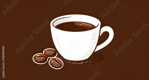 coffee cup illustration, coffee beans illustration, espresso cup illustration, latte cup illustration, cappuccino cup illustration, coffee drink illustration, hot coffee illustration, coffee aroma ill