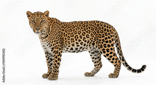 leopard in front of white