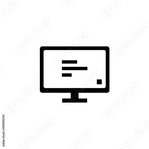 Computer Monitor Icon with Text Cursor PNG Cutout