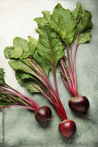 Fresh beetroots with leaves...