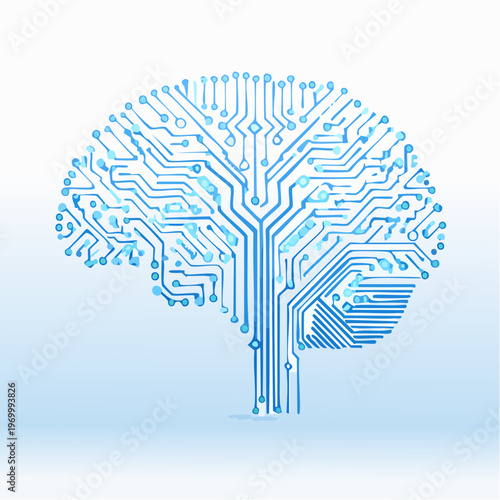 KI Gehirn Icon mit digitalem Netzwerk