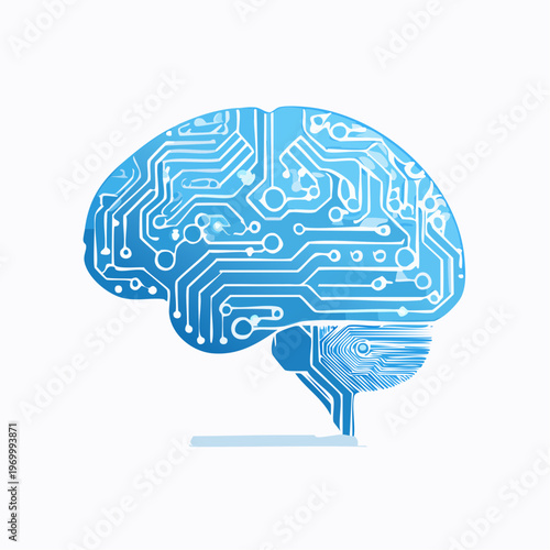 KI Gehirn Icon mit digitalem Netzwerk