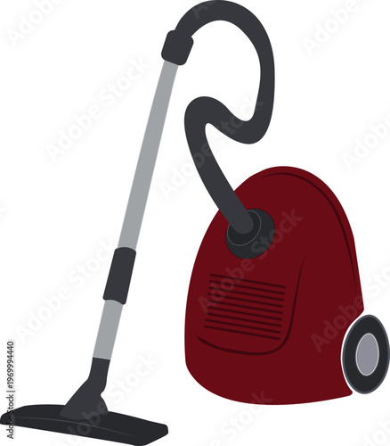 Vacuum cleaner. Cleaning dust, dirt and debris from various surfaces using air suction. Symbol of cleanliness, order and comfort.